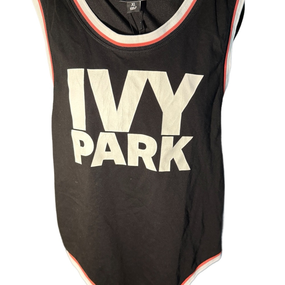 IVY PARK Black Bodysuit with White and Red Trim